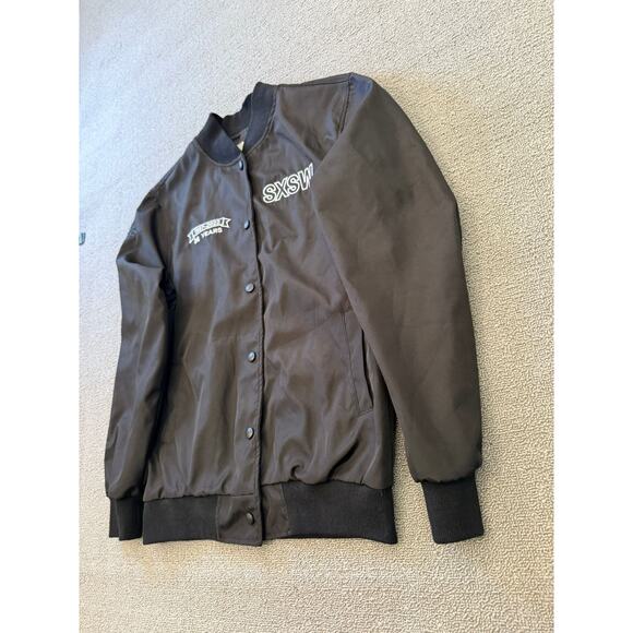 Strata Mens Extra Small Black Graphic Bomber Jacket - Picture 10 of 13